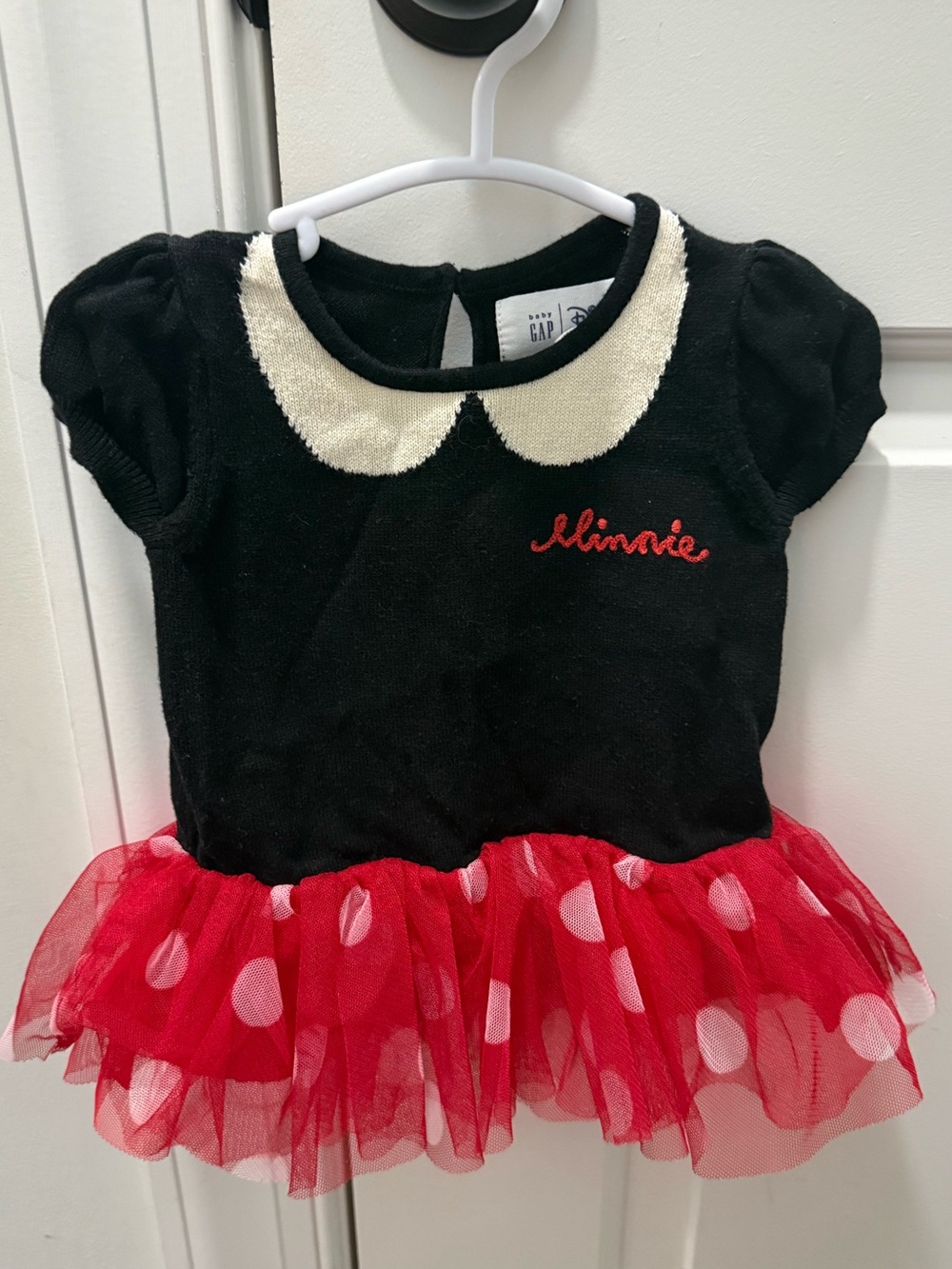 GAP Minnie-Inspired Black Dress with Red Polka-Dot Tulle Skirt